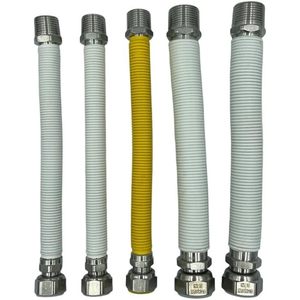 Kit de Instalación de Calderas sin Costuras, 5 Tuberías Flexibles de Acero Inoxidable de 220-420 mm, Conexiones MF, Versión con Revestimiento para Agua y Gas, EN - Product Image 5