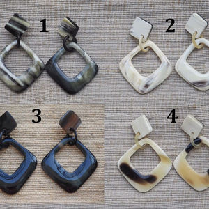 Boucles d'oreilles en corne de buffle pour filles, boucles d'oreilles pour femmes, bijoux en corne, corne naturelle pour femmes, haute qualité - Product Image 1