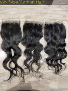 Vente en gros Préplumé HD Dentelle/Dentelle Sud Indien Temple Remy Cheveux Légèrement Ondulé Machine Double Trame Extensions Humaines Femmes - Product Image 3