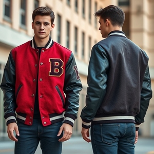 Chaqueta universitaria fabricada en Pakistán con mangas de lana tecnológica, agregar logotipo, disponible en todos los tamaños, proveedor OEM, buen precio, pedido a granel - Product Image 3