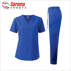 Nueva llegada con estilo de algodón relleno de los hombres enfermera Scrub Top de alta calidad médico Scrubs con capucha de punto largo gran oferta al por mayor - Product Image 2