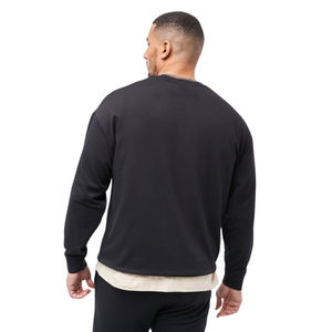 High Quality Men's <b>Black</b> Fleece Crewneck <b>Sweatshirt</b> Soft and Cozy Pullover Casual Wear for Fall and Winter Layering <b>Plain</b> Dyed - Product Image 6