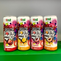 Minuman Teh Buah Vinut Popping Boba Mix 320ml Botol dengan Mutiara Bubble Buah-buahan Produsen Vietnam Label Pribadi OEM Teh Dingin