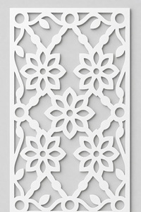Decorative CNC Cut PVC Privacy Screen Room Divider Panel Floral Lattice 600 x 1000 mm Made in Germany - Product Image 2