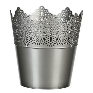 Bougeoir décoratif givré en métal de haute finition de conception moderne pour l'éclairage de mariage et de Noël utilisation argentée de finition - Product Image 6