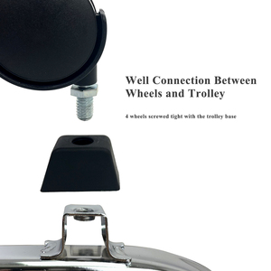 [Holar] fabriqué à taïwan, chariot pliable à 2 niveaux avec panier métallique supplémentaire - Product Image 4