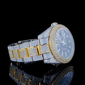 Sparkling Moissanite Diamond 41MM Luxury <b>Automatic</b> Stainless Steel Watch High Quality Glass Dial Rapper Fashion Business Jewelry - Product Image 2