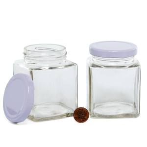 7 oz Square Glass <b>Jar</b> Plastic Lids for Packaging Cookies <b>Pickles</b> Candies Cosmetics Jelly Honey Jam 50ml 120ml 150ml 200ml 250ml - Product Image 2