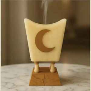 Quemador de Incienso de Madera Ecológico de Acacia Árabe con Inserto Metálico para Rituales Religiosos de Bakhoor, Aromaterapia y Fragancia para el Hogar - Product Image 5