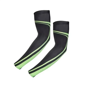 Manchons de cyclisme personnalisés bleus et rouges unisexes, protection anti-UV, respirants, écologiques, en polyester teint uni, pour adultes, vente en gros - Product Image 4