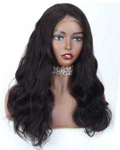 Peluca de cabello humano de encaje completo brasileño transparente HD encaje Frontal cutícula alineada cabello ondulado del cuerpo de la India - Product Image 4