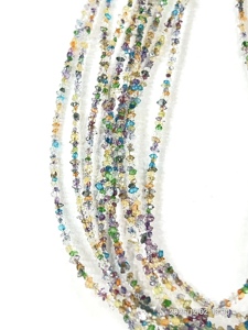 ลูกปัดควอตซ์เคลือบเพชรเฮอร์คิมาร์หลากสีธรรมชาติ คุณภาพ AAA ขนาด 2-3 มม. - Product Image 4