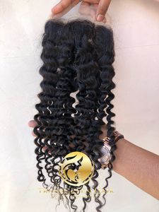 Wholesale 100% High Quality Indian Virgin 18” Kinky Curly 5x5 HD Transparent <b>Lace</b> Closure Remy Hair Extensions Supplier Export - Product Image 5