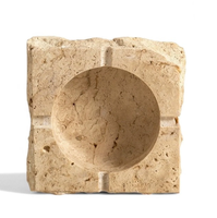 Porte-bouteilles en travertin naturel pur NANWEI, fabriqué à la main pour un rangement et une présentation raffinés du vin, pierre naturelle de qualité supérieure