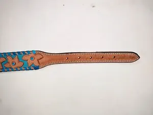 Approvisionnement direct d'usine collier de chien en cuir à motif solide outillé fin fonction de dégagement rapide prix de gros accessoires pour chiens inde - Product Image 5