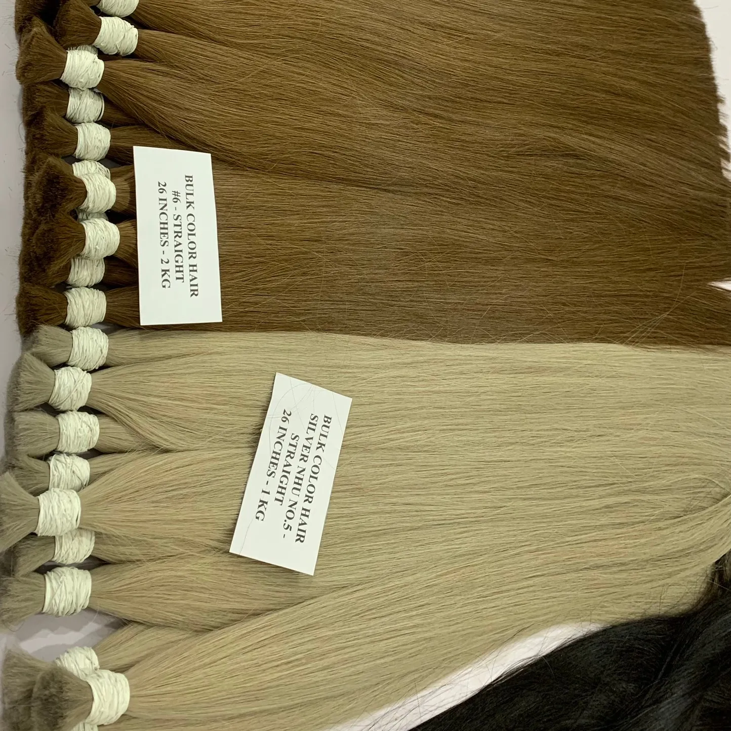 4P Hair | Natural genius weft Bulk Hair color Silver 26" bulk hair hot 2023 High Quality