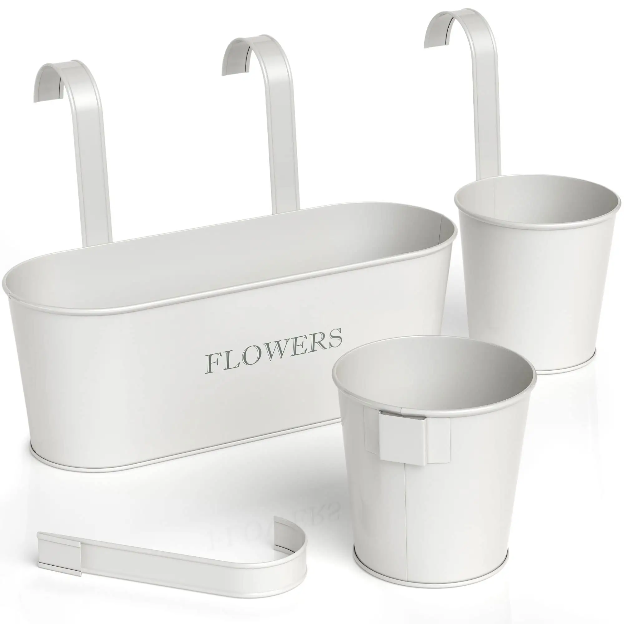 Pot de fleur suspendu de garde-corps en métal galvanisé de conception de qualité Unique avec finition personnalisée pour la décoration de jardin à bas prix