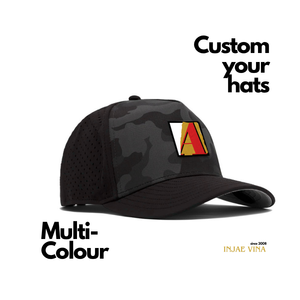 Casquette de golf camouflage 5 panneaux OEM ODM en gros, séchage rapide, hydrophobe, casquette de baseball découpée au laser, couvre-chef de sport, logo PVC personnalisé, Gorras - Product Image 1