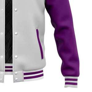 Veste universitaire en laine de haute qualité avec manches en cuir véritable, logo personnalisé, fabricant de vestes de sport scolaires au Pakistan - Product Image 6