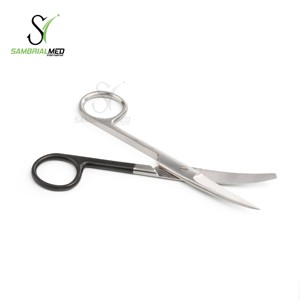 Ciseaux en acier inoxydable de qualité médicale de 14.5cm, main gauche, tranchante/émoussée, tissu à dissection manuelle, fonctionnement standard. - Product Image 6