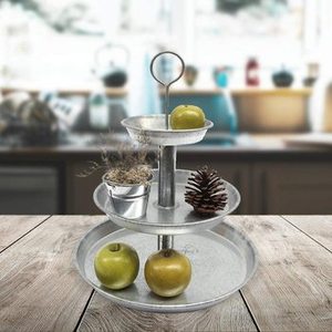 Soporte de pastel galvanizado de 3 capas con diseño ventajoso para el hogar y utensilios de cocina Servidor de soporte para cupcakes hecho en La India - Product Image 5