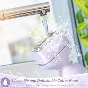 Afeitadora Eléctrica Húmeda/Seca para Mujer con Doble Cuchilla, Carga USB, Resistente al Agua IPX7, Rotatoria, Reemplazable, para Cara, Cuerpo y Bikini, para Uso en Autocaravanas - Product Image 5