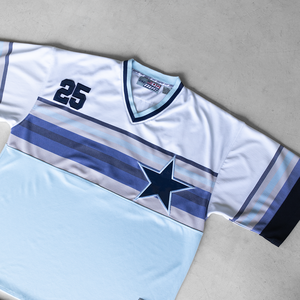 Jersey de malla retro de fútbol americano de diseño personalizado al por mayor transpirable 100% poliéster totalmente sublimación impresa Cultivo de gran tamaño - Product Image 3