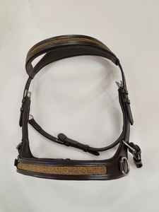 หนังม้าบังเหียนอินเดียหนังควายอังกฤษบังเหียนสีดำสีน้ำตาลสีน้ำตาลสีน้ำตาลสีน้ำตาลเข้มและ X เต็มขนาดม้าบังเหียน - Product Image 2