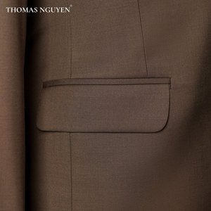 2025 costume deux pièces pour hommes haute couture veste et pantalon de costume marron terre sur mesure Collection de couleur naturelle fabriquée au Vietnam - Product Image 5