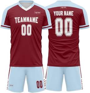 Diseñe su propia camiseta y pantalones cortos de fútbol Nombre personalizado, número, logotipo Ligero y ropa deportiva de fútbol de secado rápido Uniforme de fútbol - Product Image 3