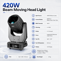 Projecteur professionnel DJ à tête mobile avec 14 couleurs et faisceau à motifs Sharpy, lampe LED 420W pour événements festifs et discothèques