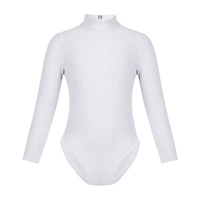 Kostum Balet Wanita Lengan Panjang Kerah Tinggi Jumpsuit Bodysuit Spandex/Nylon Bernapas Cepat Kering Pakaian Pertunjukan