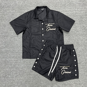 OEM Custom Pattern Logo Summer Nylon Polyester <b>Polo</b> <b>Shirt</b> Men 2 Pieces Set <b>Shirt</b> and Shorts Set Tracksuit for Men - Product Image 1
