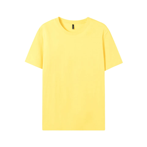 Stock coton T-shirt à manches courtes pour hommes col rond lâche couleur unie base chemise demi-manches hommes Top t-shirts - Product Image 3