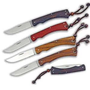 Ergonomic Walnut - Paddock - Olive - Wenge Handle Mosaic Pin Extra Sharpaner Blade Lockback Folding Knife Ok2004
