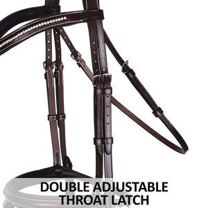 บังเหียนพรีเมี่ยมแฟลชพร้อมสายคาดเอวคริสตัลทำด้วยมือบังเหียนหนังม้าอังกฤษสำหรับการควบคุมอย่างสง่างาม - Product Image 6