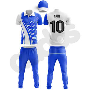 Uniforme de cricket de couleur bleu et blanc de haute qualité fabricant nouveauté ensemble d'uniformes d'équipe de cricket à séchage rapide - Product Image 1