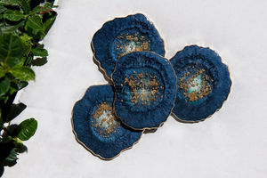 Sous-verres en résine, fabrication artisanale, qualité supérieure, décoration d'intérieur, sous-verres pour boissons, 4x4 pouces, style luxueux, disponible en différentes couleurs - Product Image 3