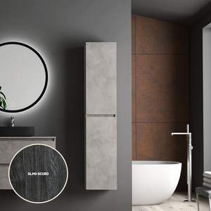 Colonnina mobile bagno londra con 2 porte e 2 ripiani in vetro 162x40x32 cm color olmo scuro da 1 - Product Image 4