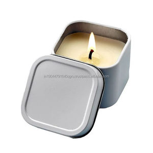Wholesale Handmade Mini Square Tin Candle For Home Decor Christmas Decor - Product Image 1