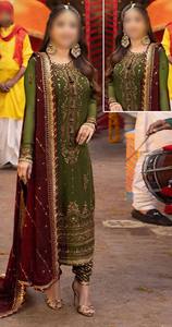 Vestido Salwar Kameez de Gasa de 3 Piezas para Mujer, de la Mejor Calidad, Color Personalizado, Ligero, Último Modelo Pakistaní para Novias y Fiestas - Product Image 6