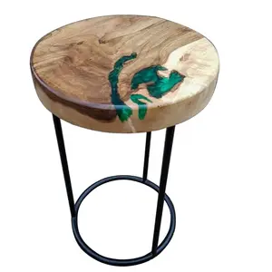 手工装饰凳子定制形状定制尺寸金属支架，带木质顶凳，用于地板搁脚凳