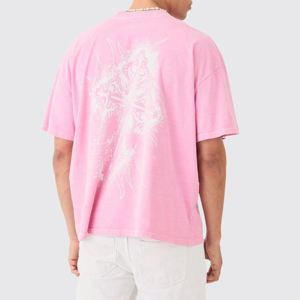 Camiseta de Manga Corta para Hombre, Talla Grande, Casual, Estampado Sólido, Alta Calidad, 100% Algodón Jersey, Corte Regular, Tejido de Punto, 10 Piezas - Product Image 1