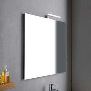 Mueble de Baño Suspendido Blanco Brillante de 80 cm con Espejo Superior de Roble Natural y Lámpara Baltimora - Product Image 4