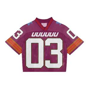 Camiseta de gran tamaño con cuello en V para hombre, Camiseta con estampado de logotipo personalizado, ropa de fútbol de malla, uniforme de fútbol, camiseta hecha en Pakistán - Product Image 3