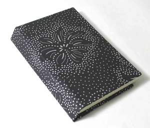 Wholesale Recycled Cotton Paper Notebook Handmade Black Cover with Silver Design Glue Binding Personal or Corporate Gift - Product Image 2