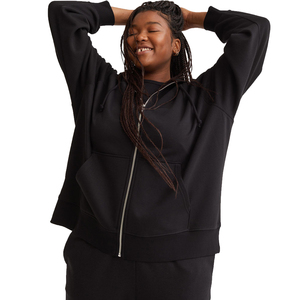 Veste à capuche surdimensionnée de haute qualité pour femmes Logo personnalisé Sweats à capuche zippés Street Style Plus Size Winter Fashion Blank Plain Bulk - Product Image 3