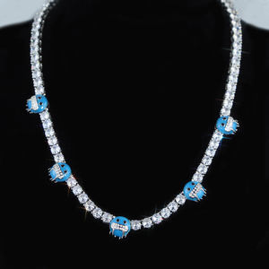 Brillez dans le soleil avec la chaîne en diamant la plus tendance en or blanc 14 carats plaqué, coupe ronde, mettant en valeur la clarté VVS, certifiée IGI - Product Image 1