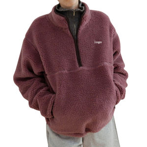 เสื้อฮู้ดผ้าฟลีซคอตั้งแบบกำหนดเองสำหรับฤดูหนาว ผ้าพรีเมียม อุ่น นุ่ม สวมใส่สบาย สไตล์ลำลอง สตรีทแวร์ - Product Image 5