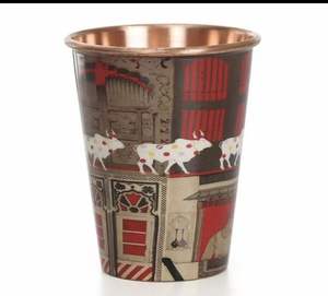 Verre de cuivre pur imprimé traditionnel avec des motifs décoratifs artisanaux pour des souvenirs d'événements d'entreprise au prix de gros - Product Image 5